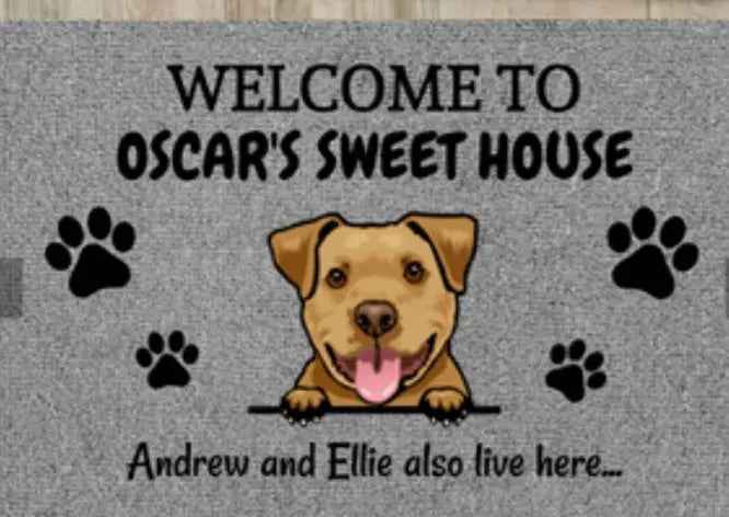 Custom Doormat Personalized GiftsText Name Pet Dog Cat Photo Indoor Outdoor Carpet Door Mat