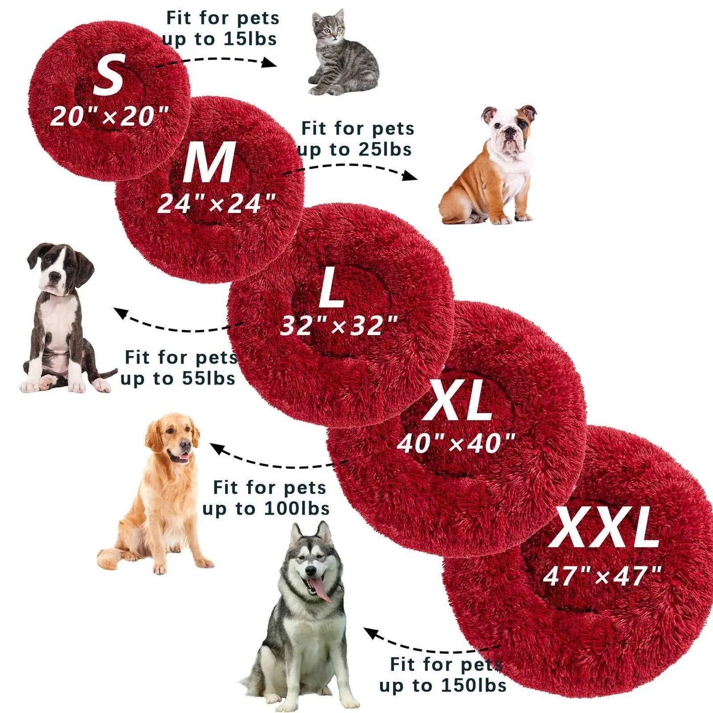 Fluffy Donut Dog Bed