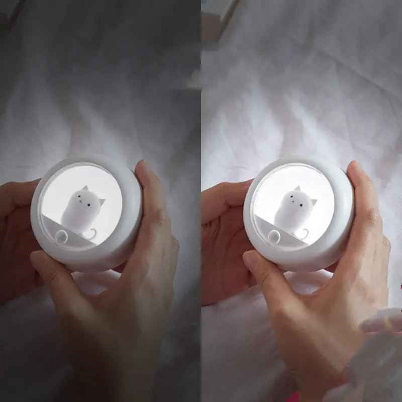 Creative Body Induction Cat Night Light Pet Bedroom Atmosphere Lamp Cabinet Light Wall Lamp Human Body Motion Sensor Bedroom Lamps