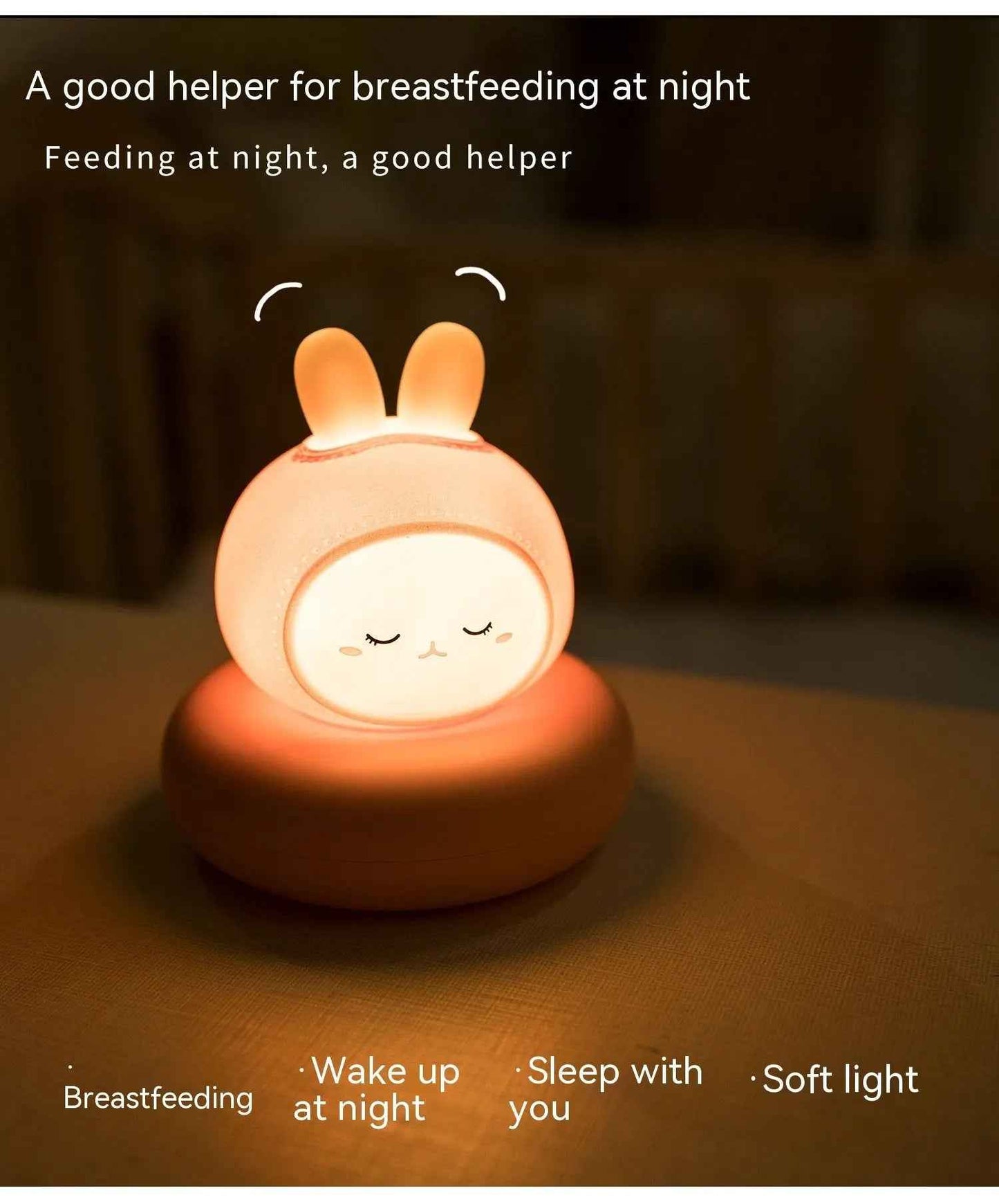 Cute Pet Sleeping Small Night Lamp USB Charging Desktop Pat Touch Induction Lamp