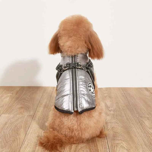 Giacca per cani invernale impermeabile con imbracatura incorporata