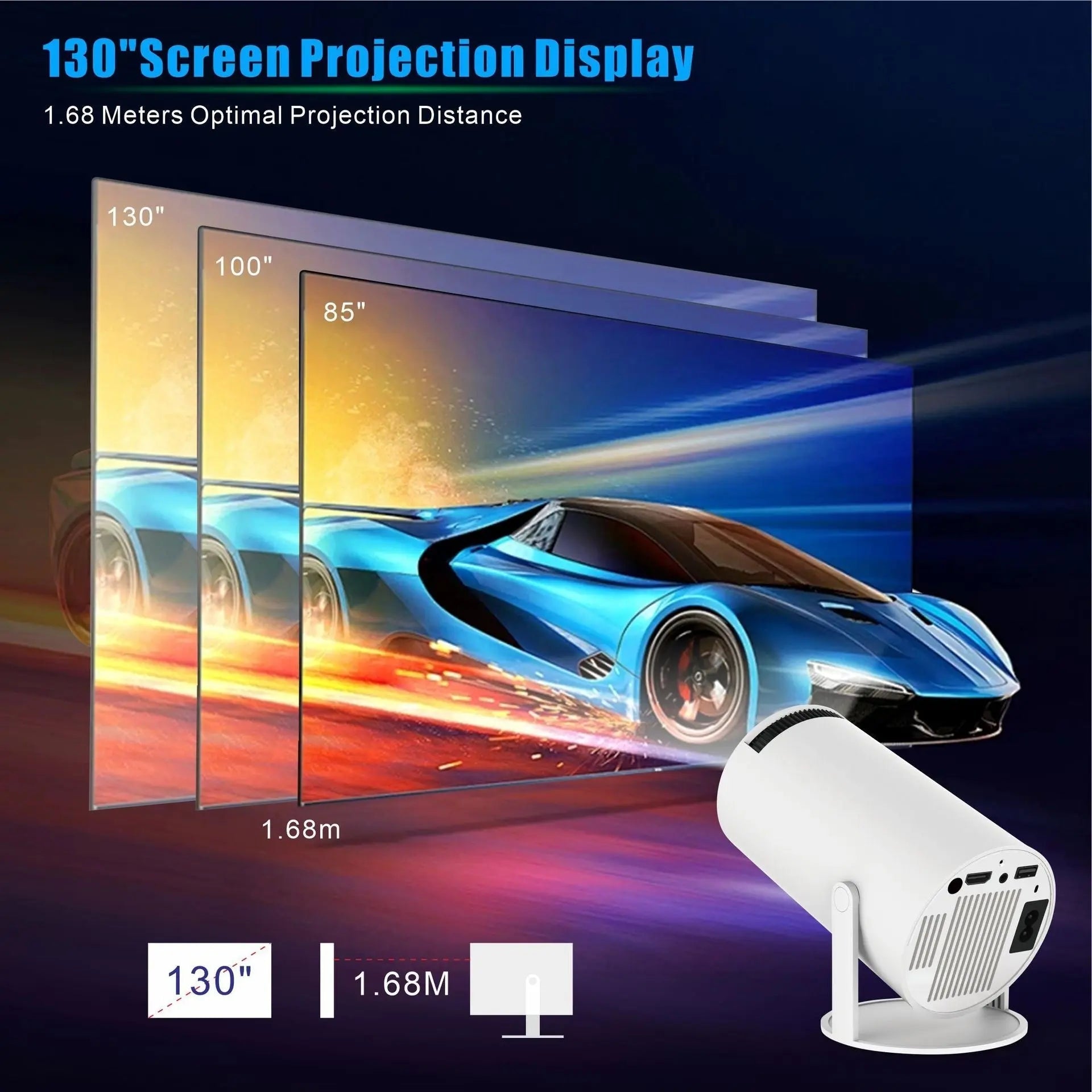 HY300 Pro Projector Home Theatre Entertainment Portable Small Projector - YOUYA PET