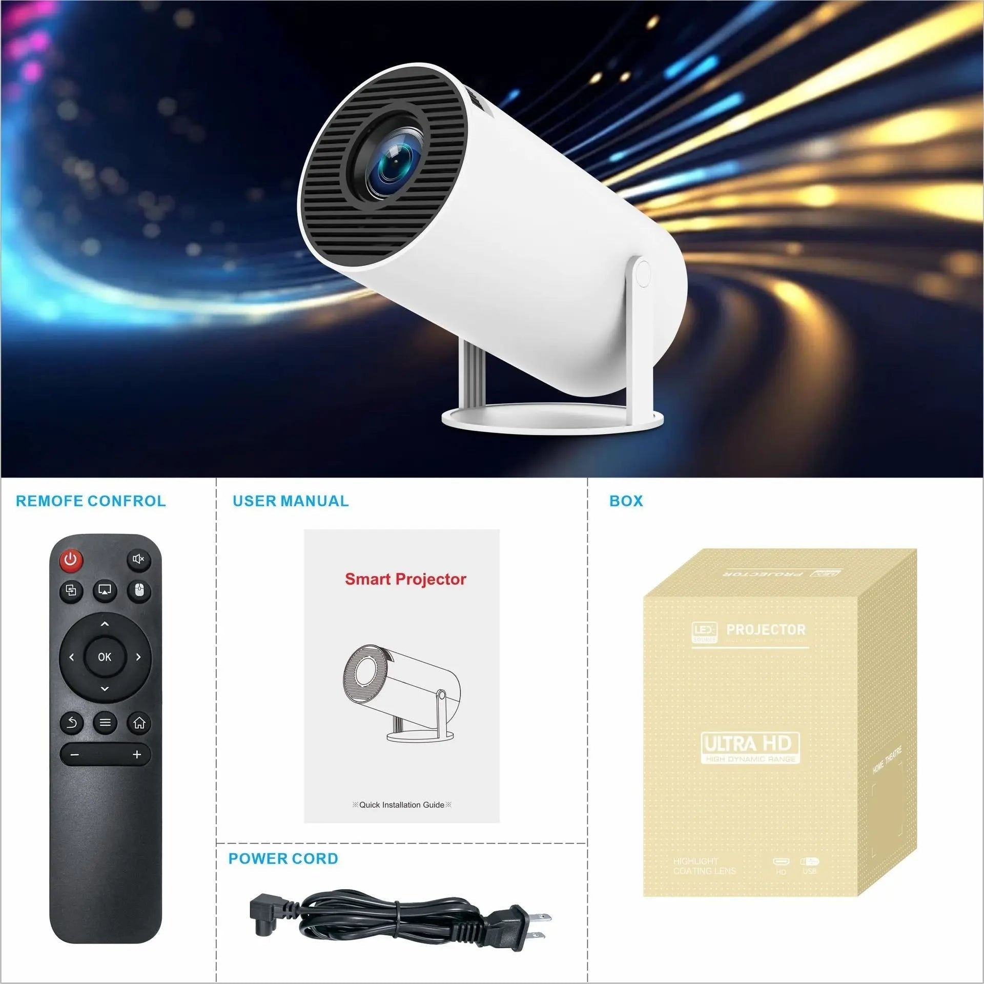 HY300 Pro Projector Home Theatre Entertainment Portable Small Projector - YOUYA PET