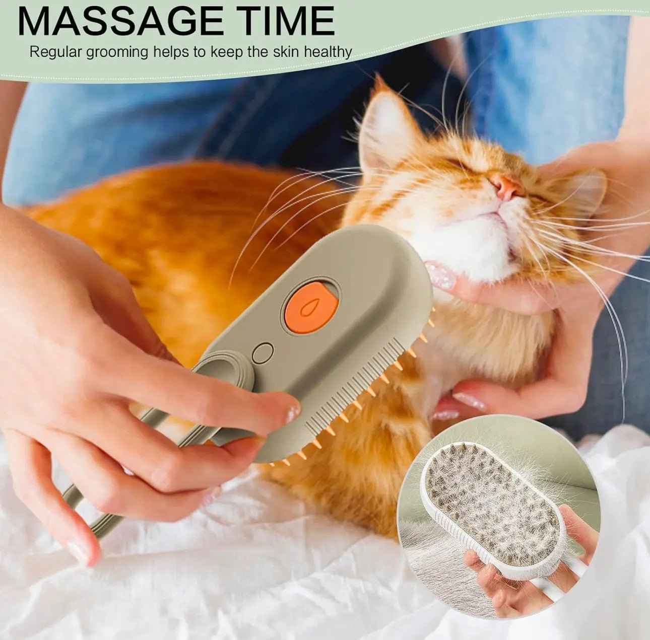 Pet Massage Brush For Cat And Dog 3 In 1 Electric For Massage